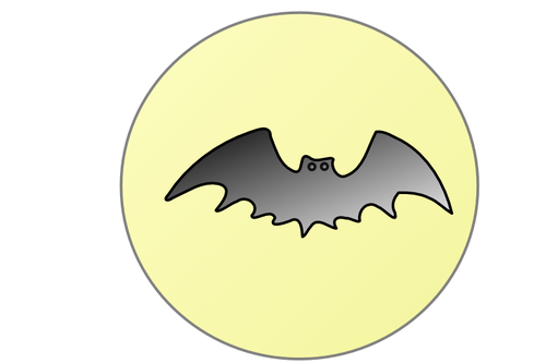 Bat over full moon vector drawing