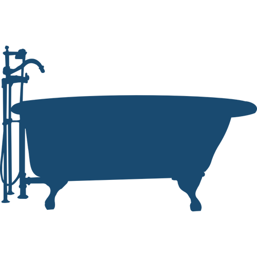 Bath tub silhouette vector image