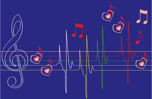 Musikaliska hart slå vektorbild