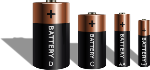 अलग बैटरी आकार