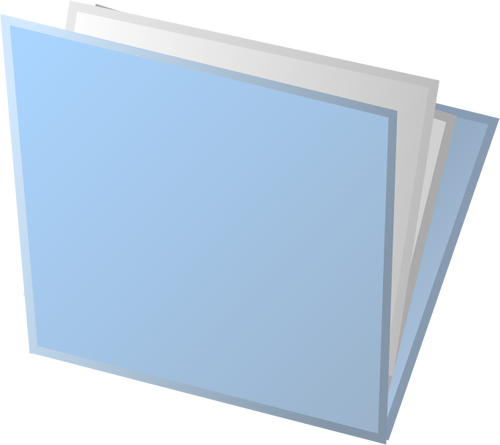 Blue vector drawing of plastic folder with papers