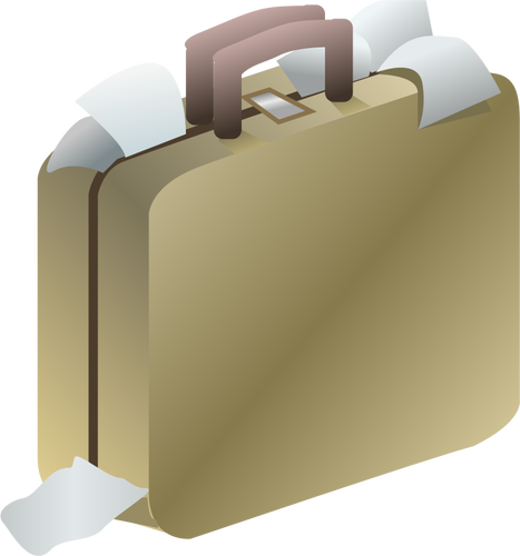 Clip art of brown shiny business luggage