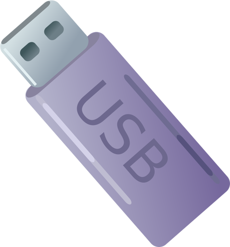 Vektör küçük resim mor USB sopa