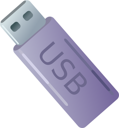 Vektor Klipart fialové USB Stick