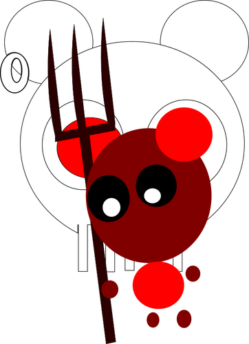 Halloween červený medvěd vektorový obrázek