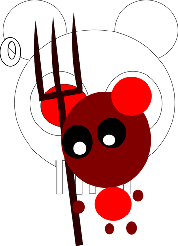 Imagem de vector Halloween urso vermelho