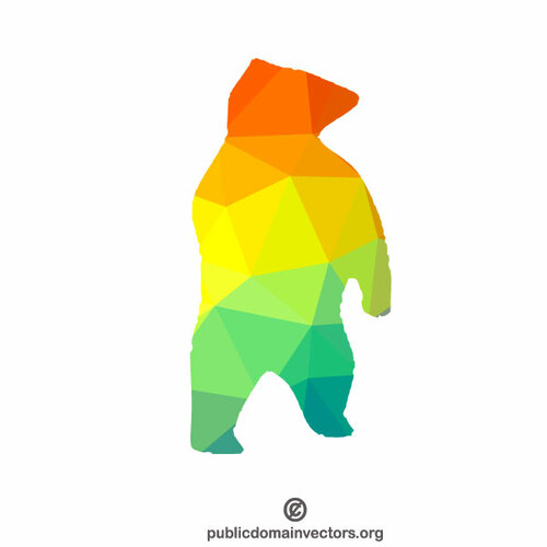 Silueta barevný medvěd