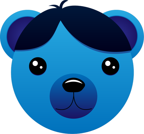 Oso de dibujos animados con los ojos húmedos vector illustration