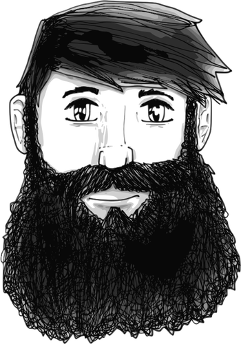 Vector clip art of bearded man