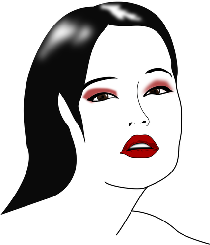 Mujer con ilustración de vector de maquillaje