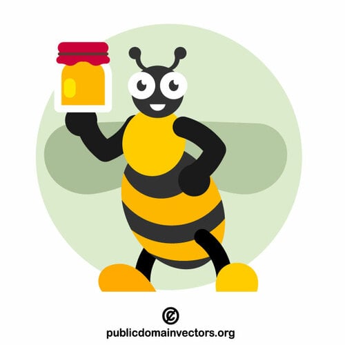 Bee holding a honey jar