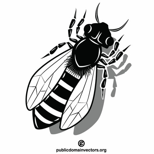 Bee monochroom glinsterende Clip Art