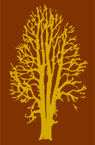 וקטור אוסף של צללית של עץ אשור בצהוב