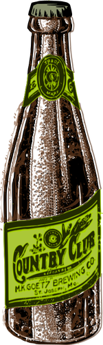 Vectorillustratie van bruin en groen bierfles