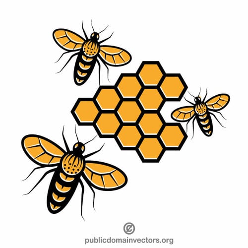 Mehiläispesän vektorigrafiikka