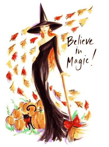 Pretty witch illustration