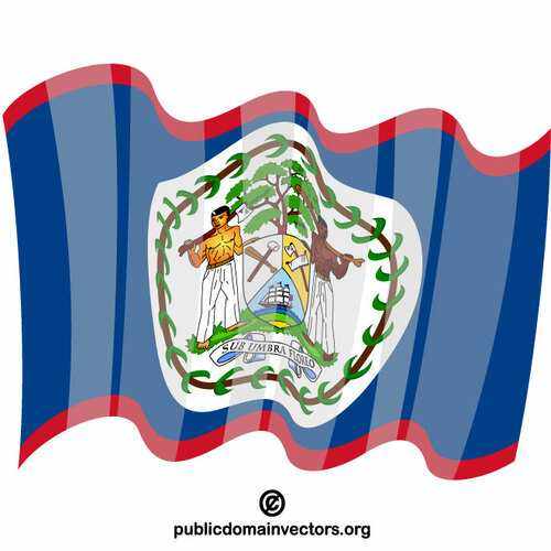 Machając flagą Belize