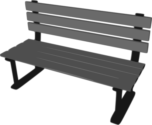 3D park bench vector drawing