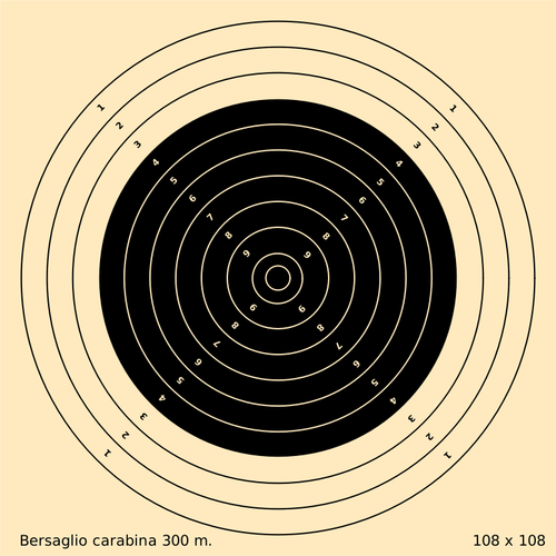 300m bullet shooting target vector clip art