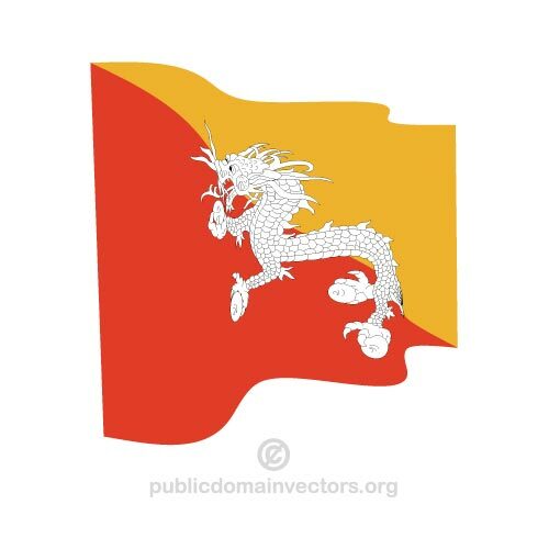 भूटान का ध्वज लहराते