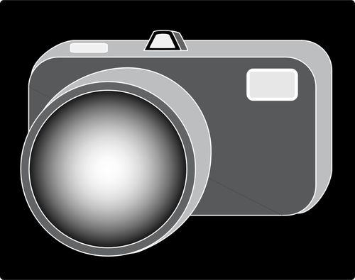 Vector drawing of simple camera icon with black background