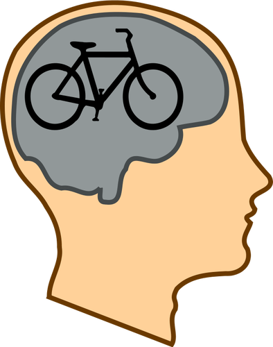 אופניים על האיור וקטור המוחות שלנו