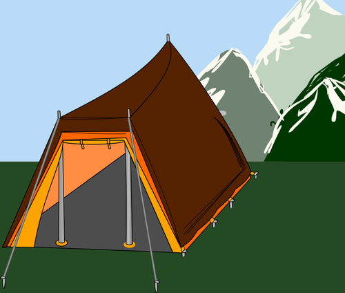 אוהל בתמונה וקטורית טבע