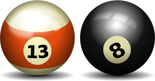 Two snooker balls