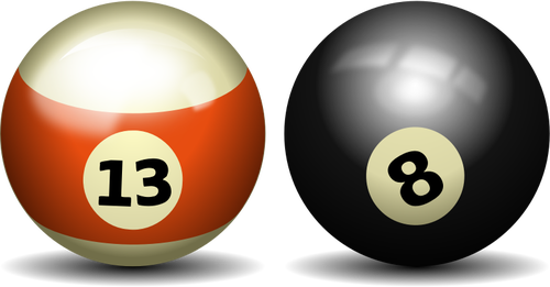 Two snooker balls