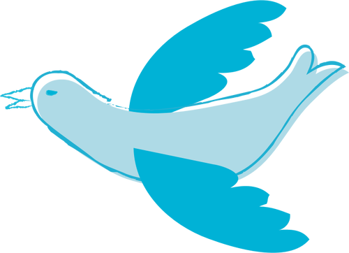 FreeHand desen o pasăre albastră care arborează