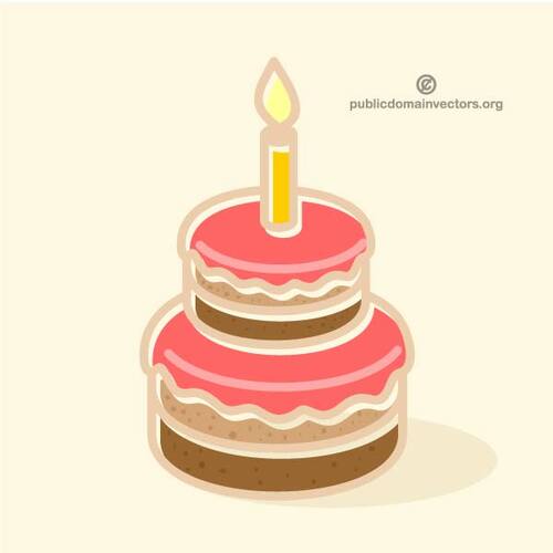 Pastel de cumpleaños con una vela