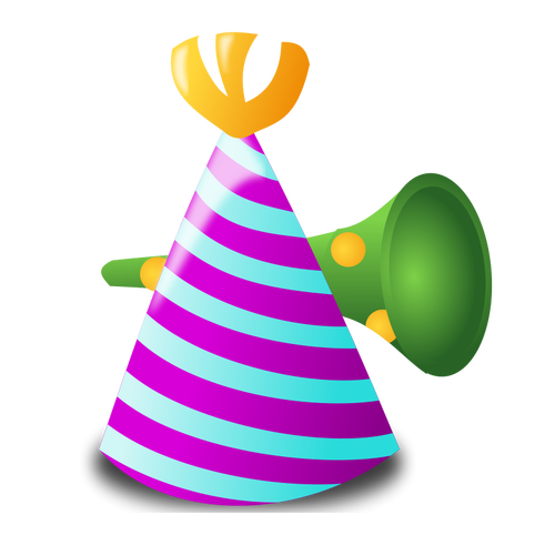 誕生日の帽子とトランペットのベクトル画像