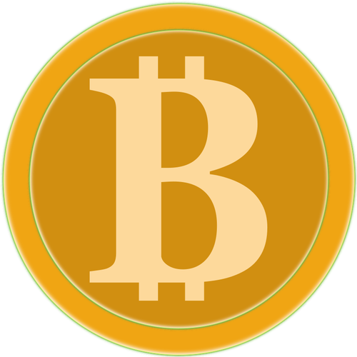 Coin of golden Bitcoin