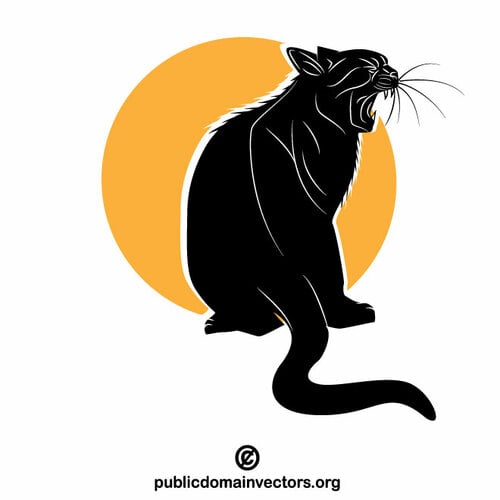 Black cat vector clip art