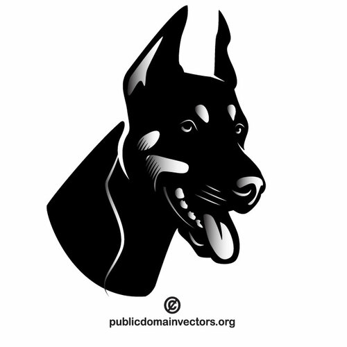 Cão preto vetor clip-art