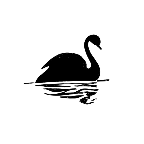 Silhouette vector image of swan