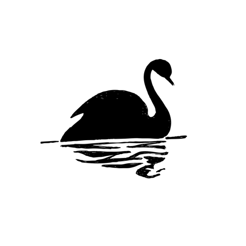 Silhouette vector image of swan