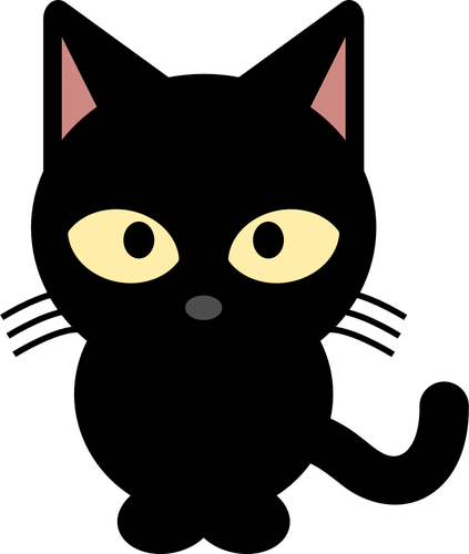 Vector illustraties van zwarte cartoon kitten