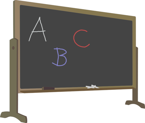 Blackboard with stand and letters vector image