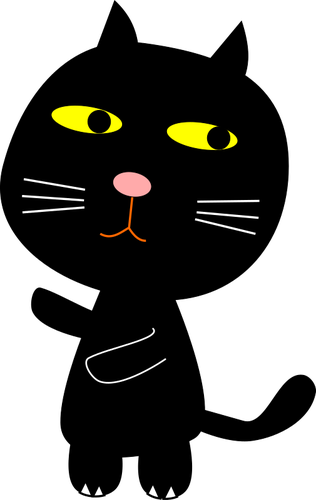 Gatto nero e ClipArt vettoriali di luna