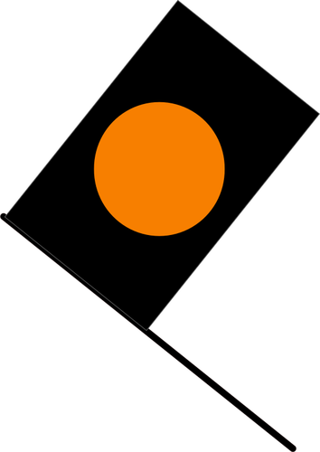 Vektorgrafikk svart med oransje ring flagg