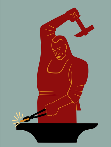 Blacksmith with gold vector image