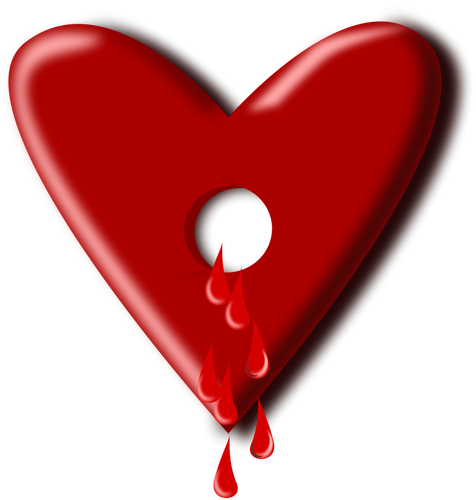 Полые кровоточащее сердце векторное изображение