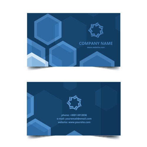ערכת נושא כחולה בעיצוב כרטיסי ביקור