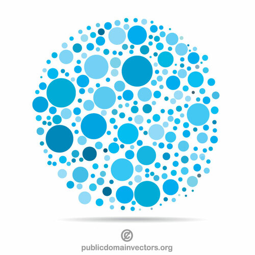 Círculo de puntos azules