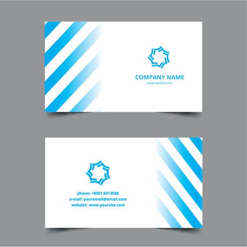 Business card blue stripes