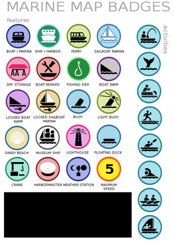 Marine map badges vector image