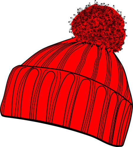 Vector drawing of red winter bobcap