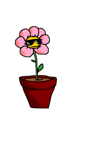 Image of cool flower with sunglasses