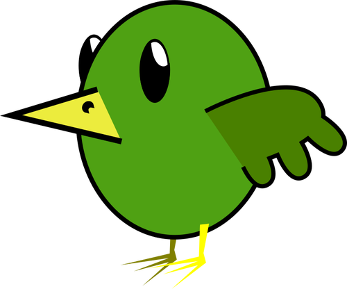 Cartoon vector graphics of green bird